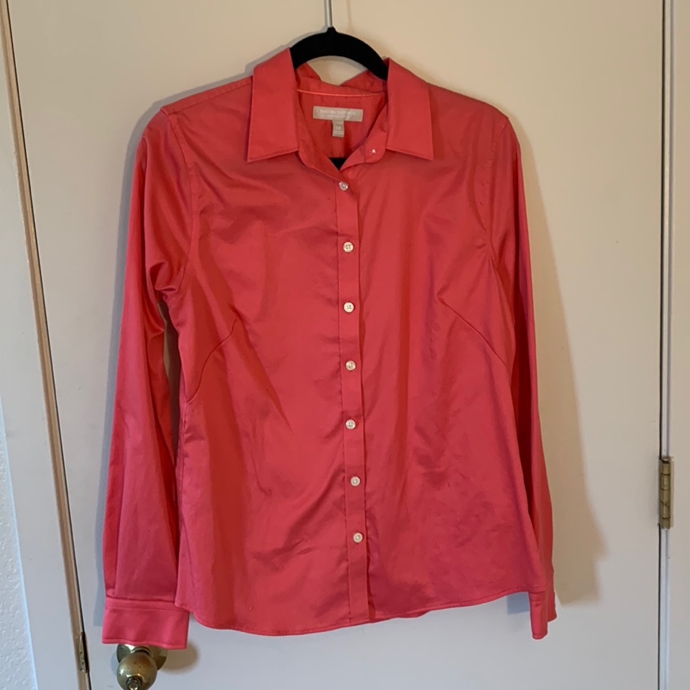 Pink Non-Iron Fitted Dress Shirt Banana Republic